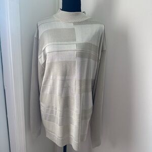 Men's Classic Cream Turtleneck Sweater